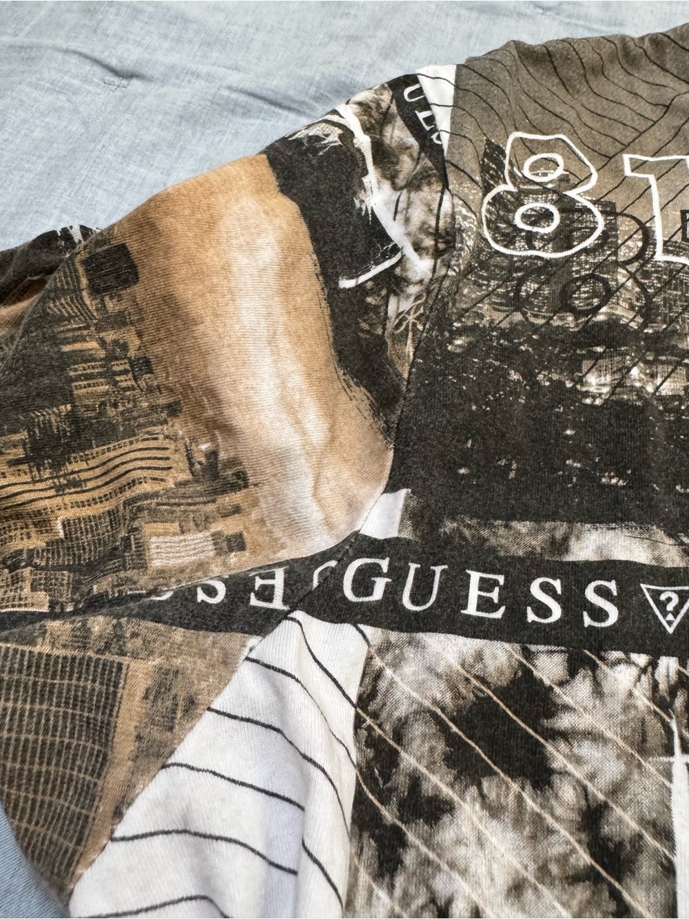 GUESS Los Angeles Graphic T Men’s L Y2K Streetwear All Over Print Cotton T - Picture 6 of 13